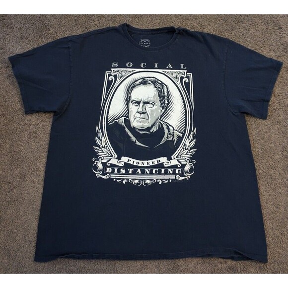 Men's Boston Sports Apparel Bill Belichick Pioneer Social Distancing T-Shirt XL - Picture 1 of 5